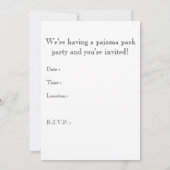 パジャマパークパーティの招待状:岩相 招待状 (裏面)