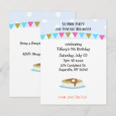 パジャマパーティーとパンケーキの朝食 招待状 (正面/裏面)