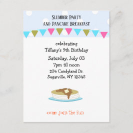 パジャマパーティーとパンケーキの朝食 招待状
