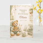 パジャマパーティーのお誕生日おめでとう カード (黄色い花)