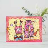 パジャマパーティーのご招待 招待状 (スタンド正面)