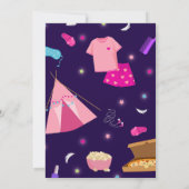 パジャマパーティーのテンプレート, お泊まり会の女の子の招待状 招待状 (裏面)