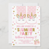 パジャマパーティーの女の子の誕生日招待状。 招待状 (正面)