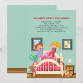 パジャマパーティーの招待状 招待状 (正面/裏面)