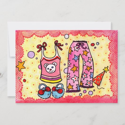 パジャマパーティーの招待状 招待状 (正面)