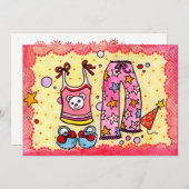 パジャマパーティーの招待状 招待状 (正面/裏面)