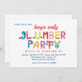 パジャマパーティーの言葉 招待状 (正面/裏面)