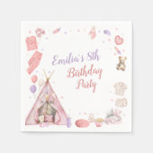 パジャマパーティーの誕生日会 スタンダードカクテルナプキン (正面)