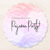 パジャマパーティーカラフルパステルエレガント ペーパーコースター (正面)