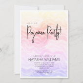 パジャマパーティーカラフルパステルシック 招待状 (正面)