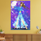 パジャマパーティーガールキャンバスプリントピローファイト – おもしろい キャンバスプリント (インサイチュ (リビング))