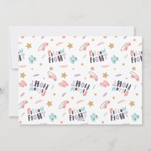 パジャマパーティーガールズエイジフォトバースデーパーティー 招待状 (裏面)