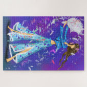 パジャマパーティーガール – ピローファイト – ガーリーおもしろいナイト ジグソーパズル (横)