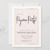 パジャマパーティースランバーバチェロレッテソフトピンクストライプ 招待状 (正面)