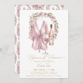 パジャマパーティースランバーPJプロセッコブライダルシャワー 招待状 (正面/裏面)