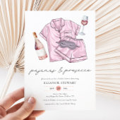 パジャマパーティースランバーPJプロセッコブライダルシャワー 招待状