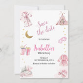 パジャマパーティースリープバーパーティー水彩 セーブザデート (正面)