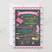 パジャマパーティースリーポバースランバーパーティの招待状 招待状 (正面)