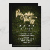 パジャマパーティーネオンボクウッド誕生日 招待状 (正面/裏面)