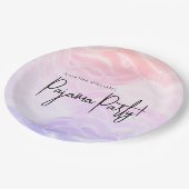 パジャマパーティーパステルピンクパープルエレガント ペーパープレート (アングル)