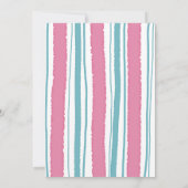 パジャマパーティーピンクティール(緑がかった色)PJスティレットブライダルシャワー 招待状 (裏面)