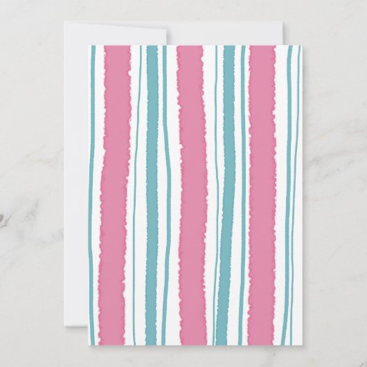 パジャマパーティーピンクティール（緑がかった色）PJスティレットブライダルシャワー 招待状 (裏面)