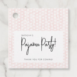 パジャマパーティーポルカドットソフトピンク フェイバータグ