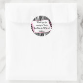 パジャマパーティーラウンドピンクステッカー ラウンドシール (バッグ)