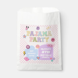 パジャマパーティー名門私立校風のバーシティパッチ誕生日パーティー フェイバーバッグ