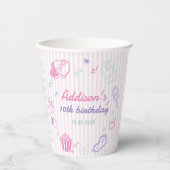 パジャマパーティー女子誕生日 紙コップ (正面)