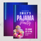 パジャマパーティー誕生日招待状, オーバーナイト誕生日 招待状 (正面/裏面)