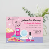 パジャマパーティー誕生日招待状 招待状 (スタンド正面)