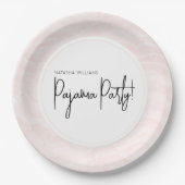 パジャマパーティー アブストラクト ソフトピンク パターン おしゃれ ペーパープレート (正面)