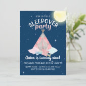 パジャマパーティー、オーバーナイトパーティー、どんな年齢でも、誕生日 招待状 (スタンド正面)