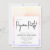 パジャマパーティー カラフル パステル エレガント 招待状 (正面)