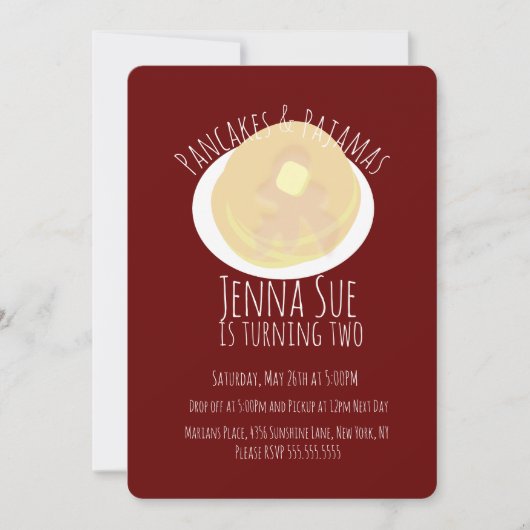 パジャマパーティー ガールズ プライド| ギンガム 招待状 (正面)