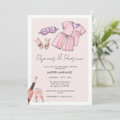 パジャマパーティー スリンバーパーティー PJ プロセッコ ブライダルシャワー 招待状 (スタンド正面)