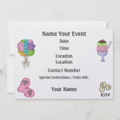 パジャマパーティー/スリープオーバー – SRF 招待状 (裏面)