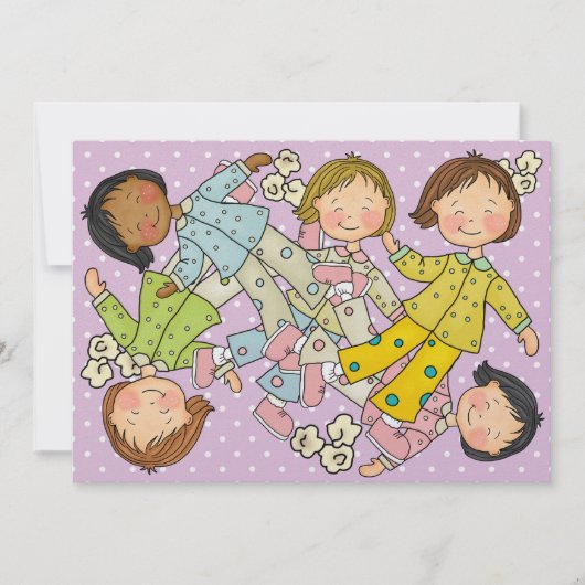 パジャマパーティー/スリープオーバー – SRF 招待状 (正面)