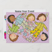 パジャマパーティー/スリープオーバー – SRF 招待状 (正面/裏面)