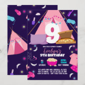 パジャマパーティー テンプレート, スリーパーガールズ ご招待 招待状 (正面/裏面)