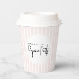 パジャマパーティー ブライダルシャワー ピンクのストライプ 紙コップ