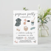 パジャマパーティー ブライダルシャワー 下着 招待状 (スタンド正面)