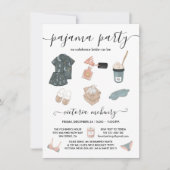 パジャマパーティー ブライダルシャワー 下着 招待状 (正面)