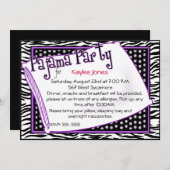 パジャマパーティー(黒と紫) 招待状 (正面/裏面)