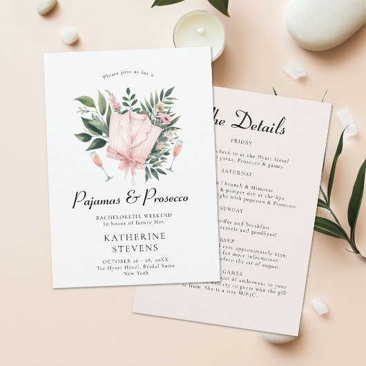 パジャマプロセッコリーフバチェロレッテの旅程 招待状