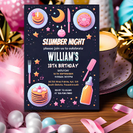 パジャマ星スリーポバースランバーパーティー13th誕生日 招待状