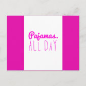 パジャマ終日ガーリーおもしろい引用文 ポストカード (正面)