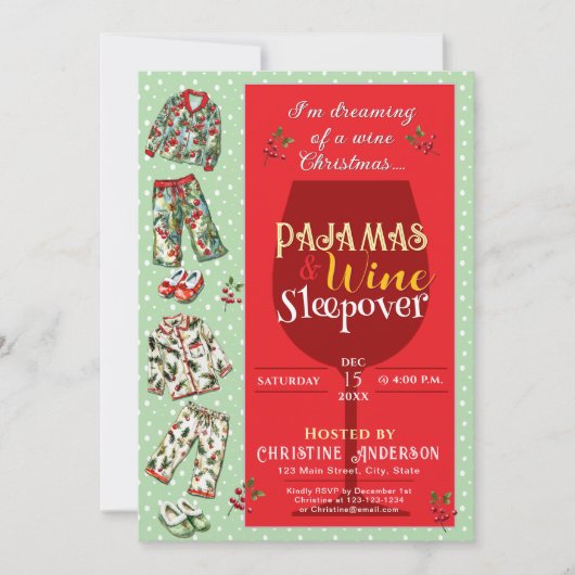 パジャマ&パンケーキパーティの招待状 招待状 (正面)