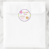 パジャマ&パンケーキ誕生日パーティーステッカー ラウンドシール (バッグ)